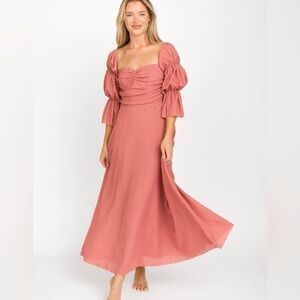 Corrine Tiered Sleeve Maxi Dress Worth Collective- Dusty Rose